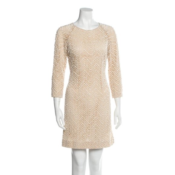 KAUFMAN FRANCO Beaded Golden Dress – Size Small
